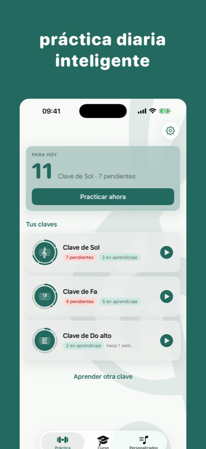 Panel de práctica personalizada